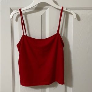 Red cropped tank